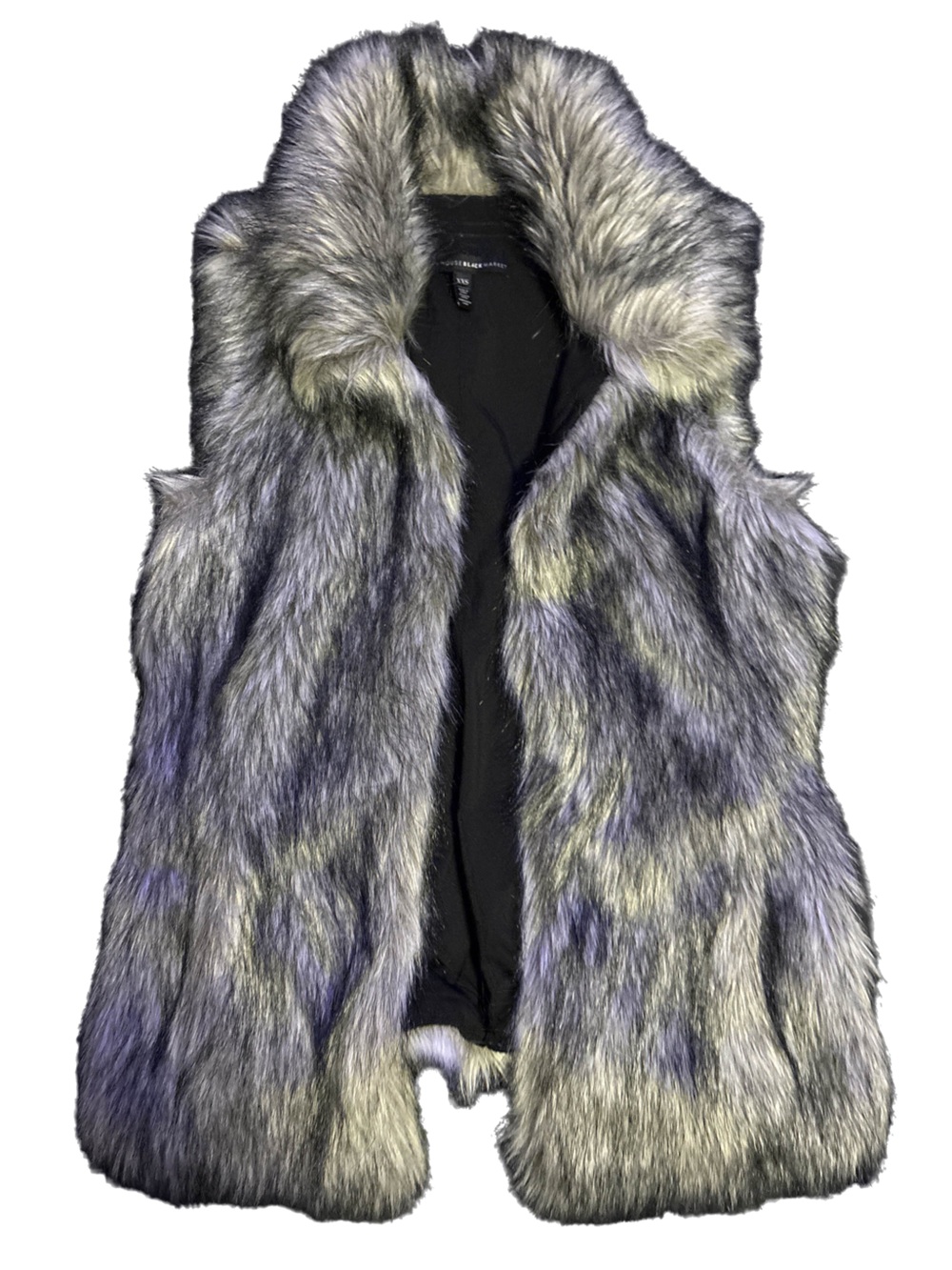 White House Black Market Gray Faux Fur Vest